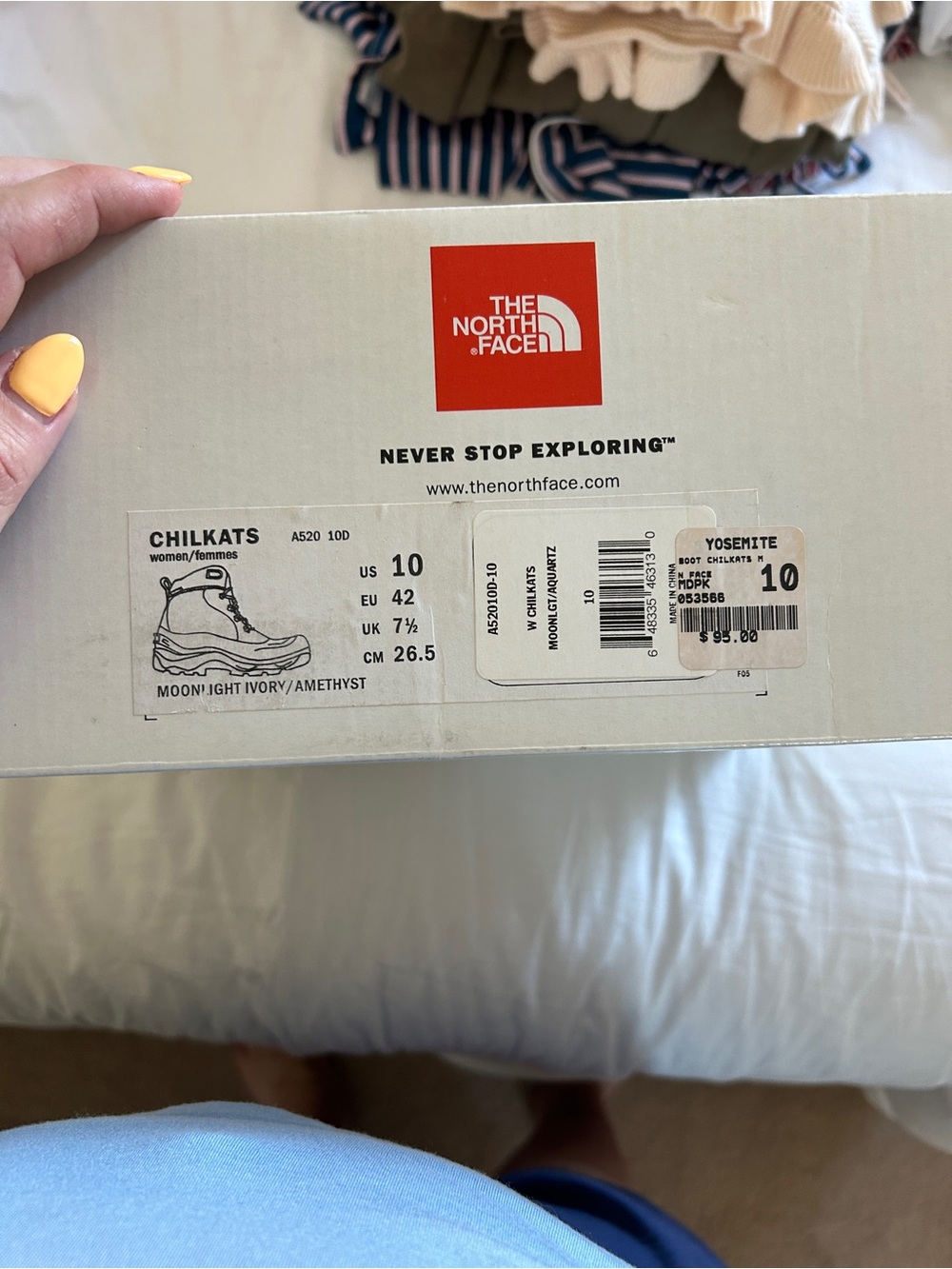 The North Face | Woman’s Chilkats Moonlight Ivory/Amethyst Hiking Boots Size 10 - Picture 7 of 7
